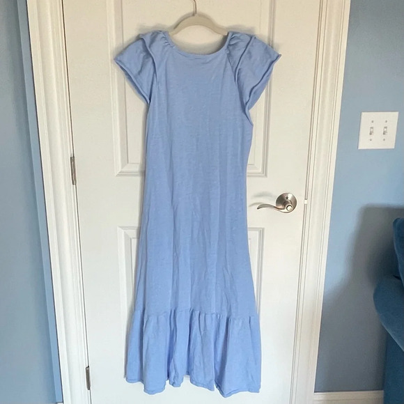 S'edge Blue Cotton Knit Ruffled Midi Dress - 29789 - Picture 8 of 16